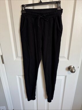 Black Elastic-Waist Jogger Pants